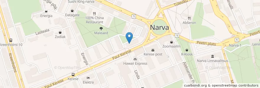 Mapa de ubicacion de Notar en Narva Linn.