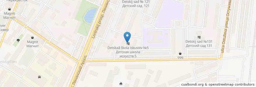 Mapa de ubicacion de Детская школа искусств №5 en Russia, Distretto Federale Centrale, Oblast' Di Voronež, Городской Округ Воронеж.