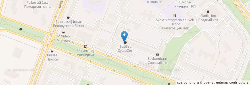 Mapa de ubicacion de СушиСет en Rusland, Centraal Federaal District, Moskou, Северо-Западный Административный Округ, Район Строгино.