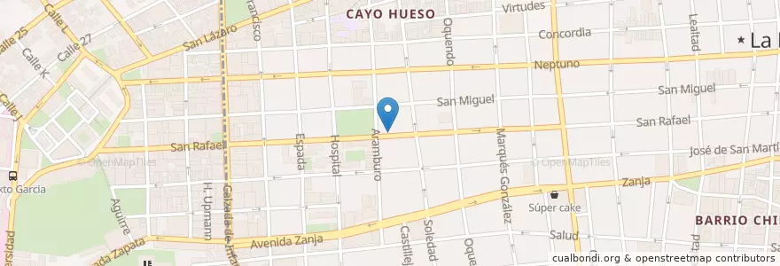 Mapa de ubicacion de Oficina de la PNR (licencia de conducción) en کوبا, La Habana.