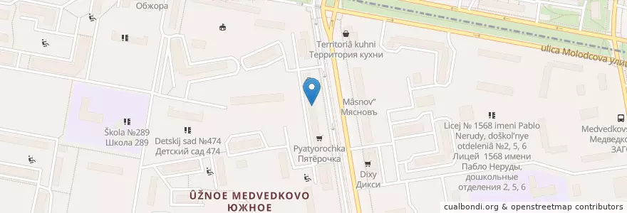 Mapa de ubicacion de ЕвроМед А en Rússia, Distrito Federal Central, Москва, Северо-Восточный Административный Округ, Район Южное Медведково.