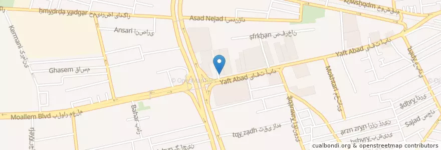 Mapa de ubicacion de بانک پاسارگاد en ایران, استان تهران, شهرستان تهران, تهران, بخش مرکزی شهرستان تهران.