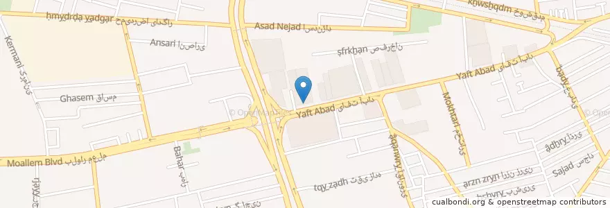 Mapa de ubicacion de پارکینگ بازار مبل کاسپین en Irão, Teerã, شهرستان تهران, Teerã, بخش مرکزی شهرستان تهران.