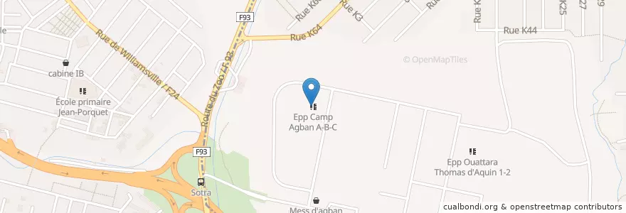 Mapa de ubicacion de Epp Camp Agban A-B-C en Ivory Coast, Abidjan, Adjamé.