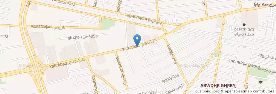 Mapa de ubicacion de بانک سپه en 이란, 테헤란, شهرستان تهران, 테헤란, بخش مرکزی شهرستان تهران.