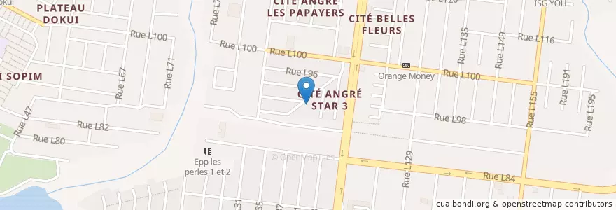 Mapa de ubicacion de Groupe Scolaire Star 3 en Costa De Marfil, Abiyán, Cocody.