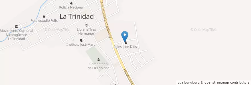 Mapa de ubicacion de Iglesia de Dios en ニカラグア, エステリ県, La Trinidad (Municipio).