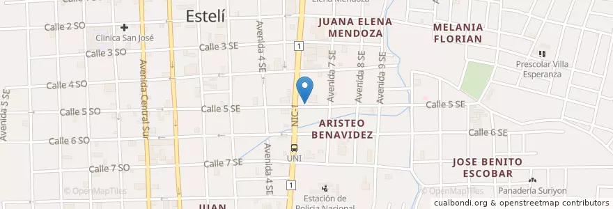 Mapa de ubicacion de Pupiros en Nikaragua, Estelí, Estelí (Municipio), Estelí.