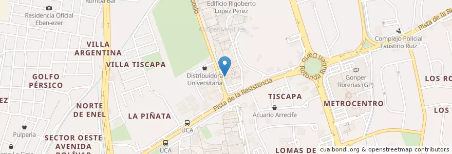 Mapa de ubicacion de Facultad de Electrotecnia y Computación en نيكاراجوا, Departamento De Managua, Managua (Municipio).