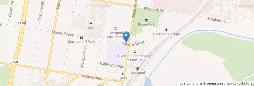 Mapa de ubicacion de Eye Surgery en Australia, New South Wales, Liverpool City Council, Sydney.