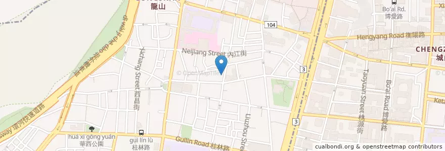 Mapa de ubicacion de 花嘴廚房 en Taiwan, Neu-Taipeh, Taipeh, Wanhua.