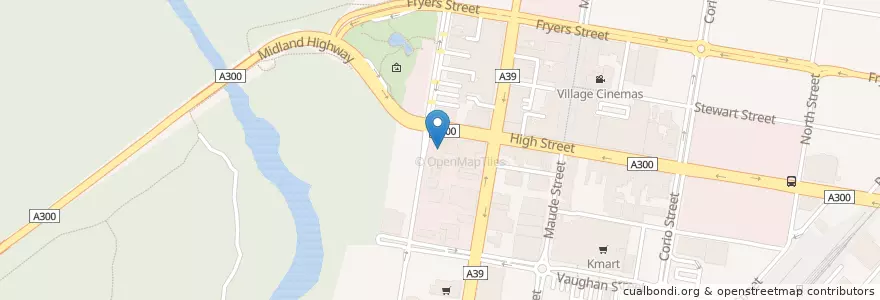 Mapa de ubicacion de Shepparton Police Station en Australie, Victoria, City Of Greater Shepparton.