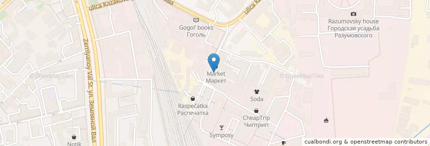 Mapa de ubicacion de Теремок en Rússia, Distrito Federal Central, Москва, Центральный Административный Округ, Басманный Район.