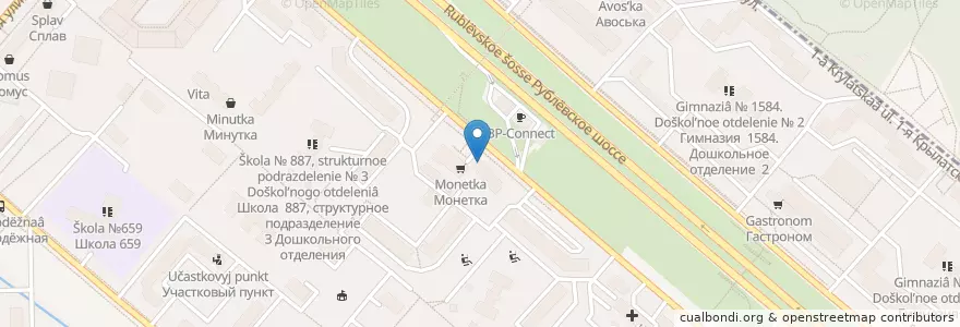 Mapa de ubicacion de Лампа en 러시아, Центральный Федеральный Округ, Москва, Западный Административный Округ.