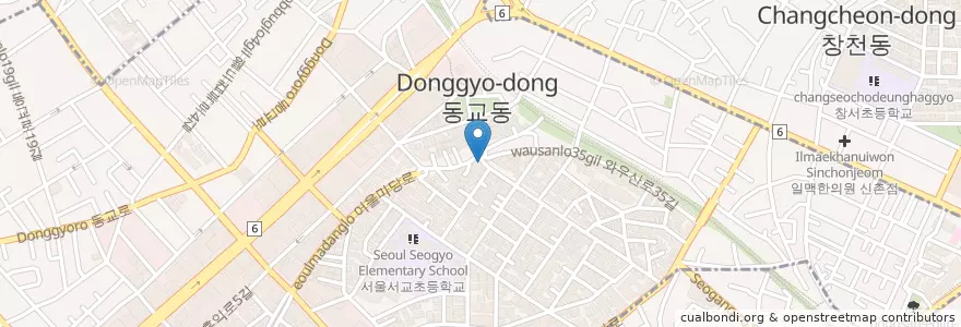 Mapa de ubicacion de MALT& en Coreia Do Sul, Seul, 마포구, 서교동.