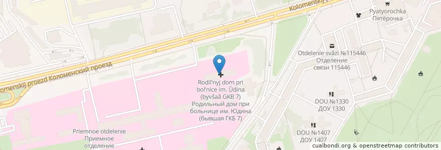 Mapa de ubicacion de Родильный дом en Russia, Central Federal District, Moscow, Southern Administrative Okrug, Nagatino-Sadovniki District.