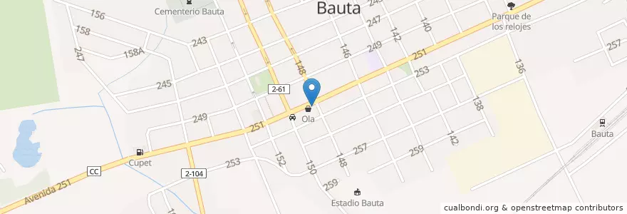 Mapa de ubicacion de Casa del perro en 쿠바, Artemisa, Bauta, Ciudad De Bauta.