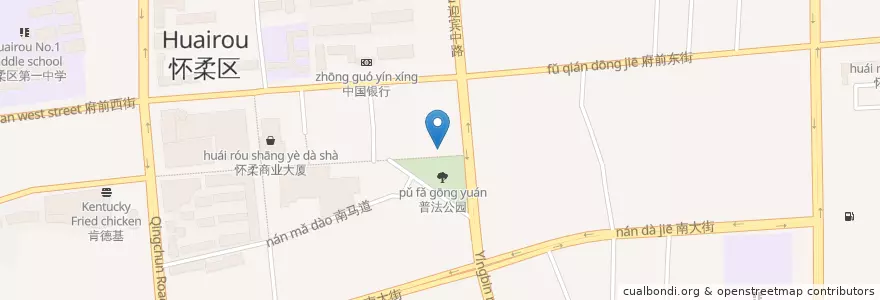 Mapa de ubicacion de 麦当劳 en الصين, بكين, خبي, 怀柔区 / Huairou.