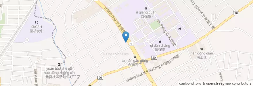 Mapa de ubicacion de Sunny Commercial Bank en Taiwan, Tainan, Yongkang District.