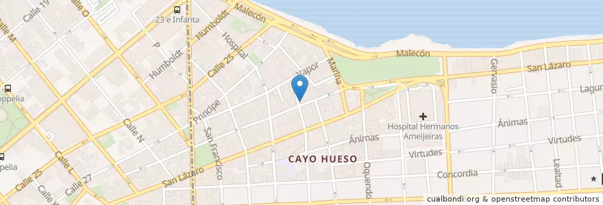 Mapa de ubicacion de Mi primera prueba en Cuba, La Havane, Centro Habana.