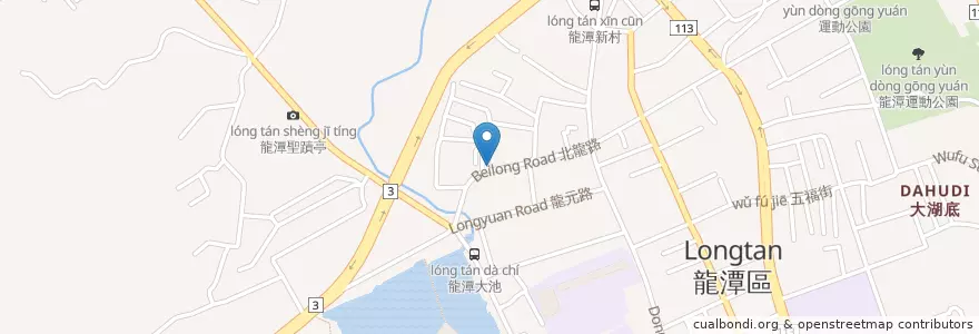 Mapa de ubicacion de 九湯屋拉麵 en Тайвань, Таоюань, 龍潭區.