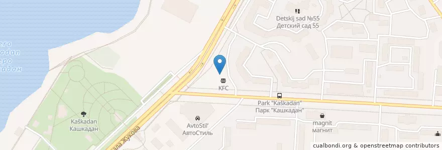Mapa de ubicacion de KFC en Rusland, Приволжский Федеральный Округ, Basjkirostan, Городской Округ Уфа.