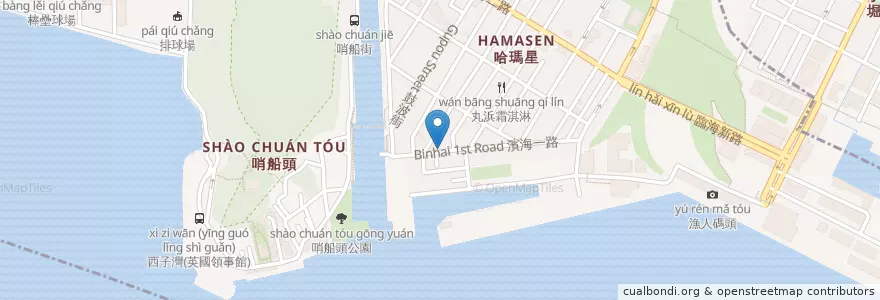 Mapa de ubicacion de 脆阿尼咖啡 en 台湾, 高雄市, 鼓山区.