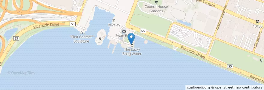 Mapa de ubicacion de The Lucky Shag Water en Australia, Australia Occidentale, City Of Perth.