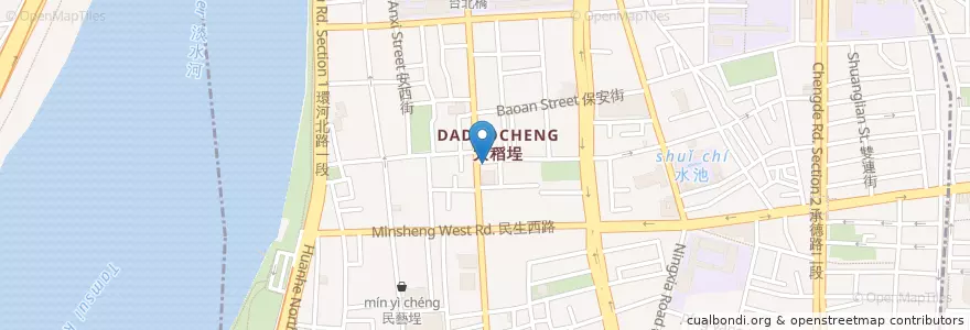 Mapa de ubicacion de 意麵王 en 臺灣, 新北市, 臺北市, 大同區.