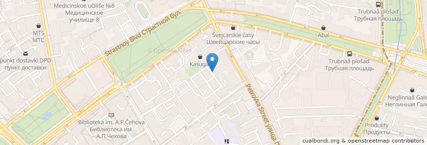 Mapa de ubicacion de Клубный дом Svoy en Rusland, Centraal Federaal District, Moskou, Центральный Административный Округ, Тверской Район.