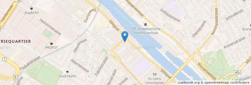 Mapa de ubicacion de Regionalwache Industrie en Schweiz/Suisse/Svizzera/Svizra, Zürich, Bezirk Zürich, Zürich.