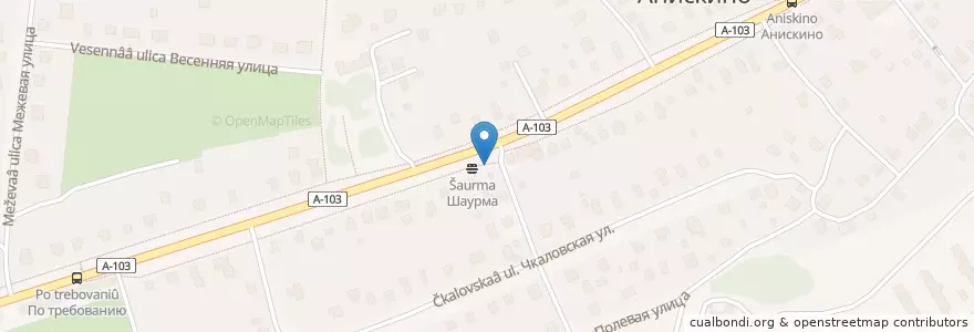 Mapa de ubicacion de Шашлычная en Rusland, Centraal Federaal District, Oblast Moskou, Городской Округ Лосино-Петровский.