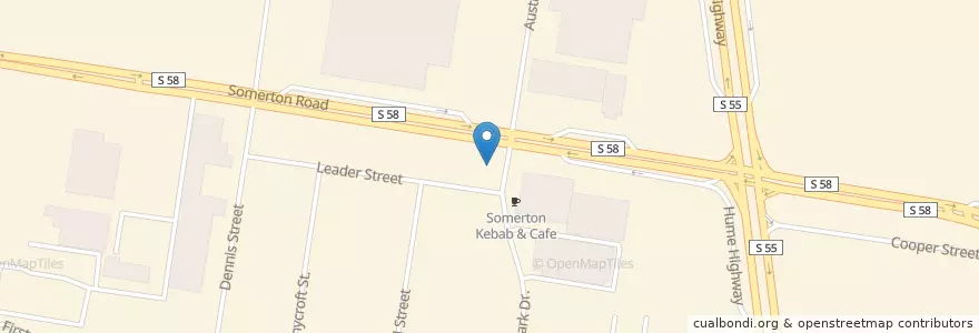 Mapa de ubicacion de Caltex  - Star Mart en Australia, Victoria, City Of Hume.