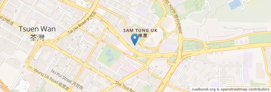 Mapa de ubicacion de 咖啡賞館 en China, Cantão, Hong Kong, Novos Territórios, 荃灣區 Tsuen Wan District.