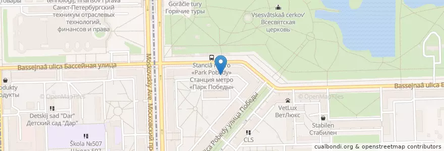 Mapa de ubicacion de Дентал Гарант en Russie, District Fédéral Du Nord-Ouest, Oblast De Léningrad, Saint-Pétersbourg, Московский Район, Округ Московская Застава.