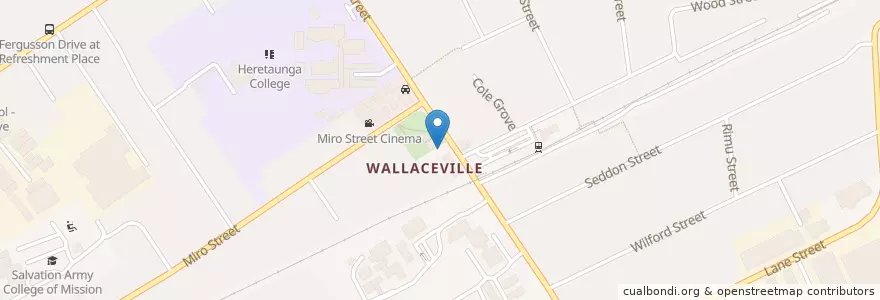 Mapa de ubicacion de Wallaceville Playcentre en Nueva Zelanda, Wellington, Upper Hutt City.