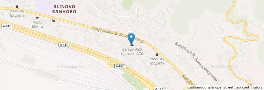 Mapa de ubicacion de Церковь АСД en Rusia, Южный Федеральный Округ, Краснодарский Край, Городской Округ Сочи.