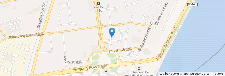 Mapa de ubicacion de 拱北口岸市场 en 중국, 광둥성, 珠海市, 香洲区.