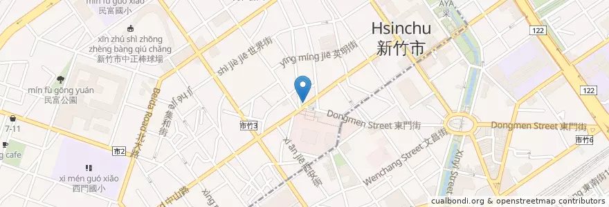 Mapa de ubicacion de 臺光新光商業銀行 en تايوان, مقاطعة تايوان, سين شو.