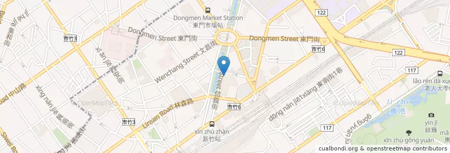Mapa de ubicacion de Starbucks en Taiwan, Taiwan Province, Hsinchu, East District.