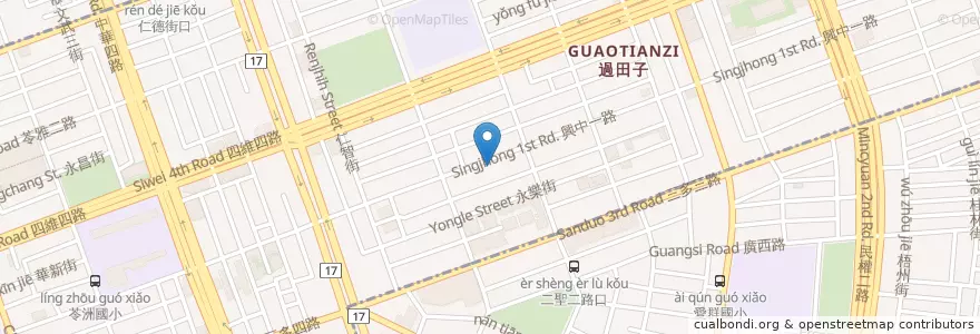 Mapa de ubicacion de 彭彭素食 en Taiwán, Kaohsiung, 苓雅區.