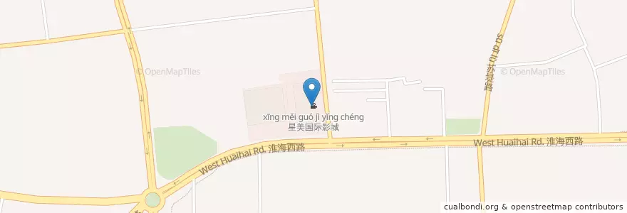 Mapa de ubicacion de 星美国际影城 en Cina, Jiangsu, 徐州市 / Xuzhou, 泉山区 (Quanshan).