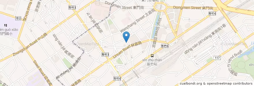 Mapa de ubicacion de Tian Chun en Taiwan, Taiwan Province, Hsinchu, East District.