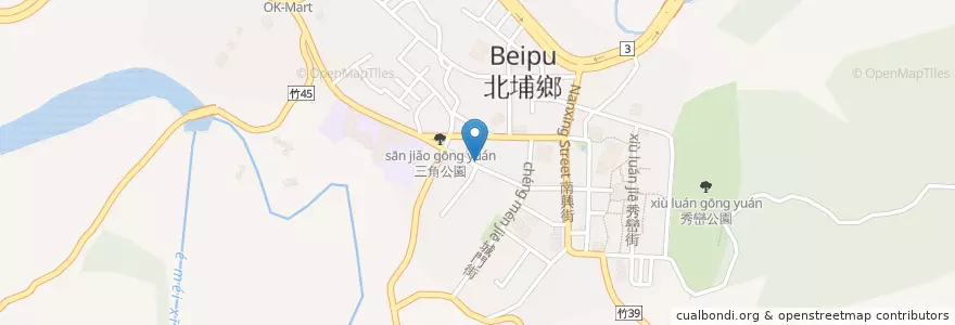 Mapa de ubicacion de 北埔鄉立圖書館 en Taiwan, 臺灣省, 新竹縣, 北埔鄉.