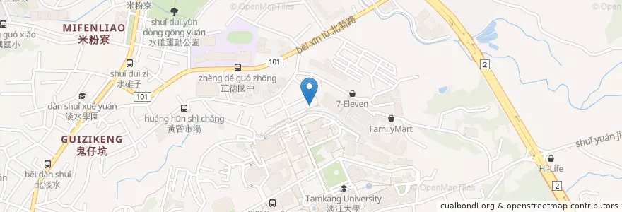 Mapa de ubicacion de 金氏韓國料理 en Taiwan, 新北市, 淡水區.