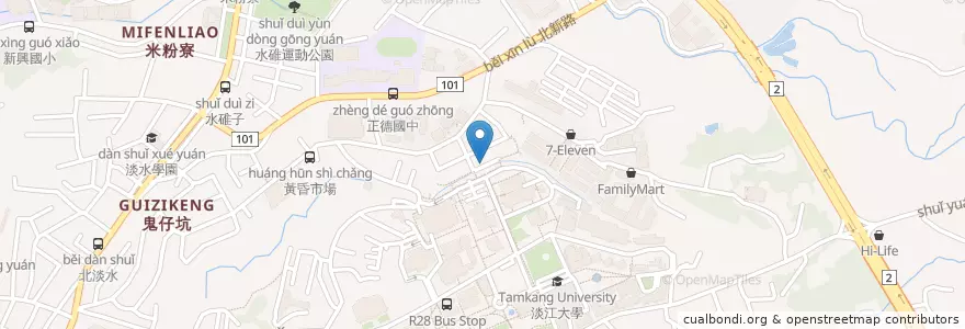Mapa de ubicacion de 椒麻雞大王 en 타이완, 신베이 시, 단수이 구.