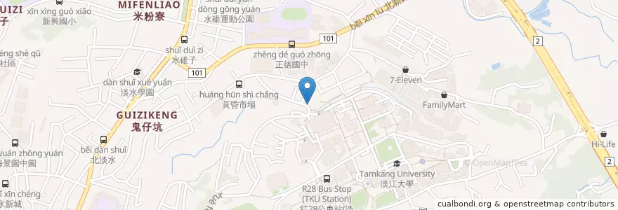 Mapa de ubicacion de 無辣不歡 en Taiwan, Nuova Taipei, Distretto Di Tamsui.