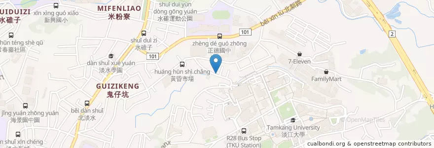 Mapa de ubicacion de 火鍋世家 en 台湾, 新北市, 淡水区.