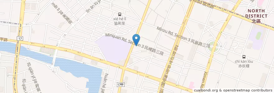 Mapa de ubicacion de 林山香 en Тайвань, Тайнань, 中西區.