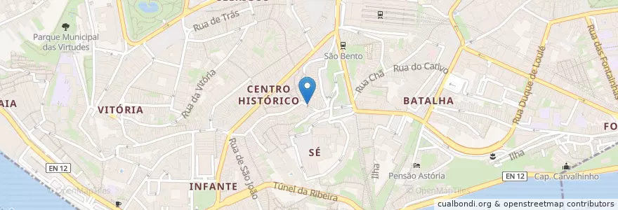 Mapa de ubicacion de Café Bola 13 en البرتغال, المنطقة الشمالية (البرتغال), Área Metropolitana Do Porto, بورتو, بورتو, Cedofeita, Santo Ildefonso, Sé, Miragaia, São Nicolau E Vitória.